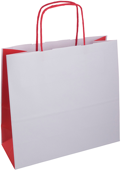 Shopper Ritorto 54+15h44 Bicolor Bianco/Rosso